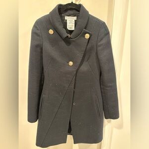 Versace collection black coat with gold Medusa buttons